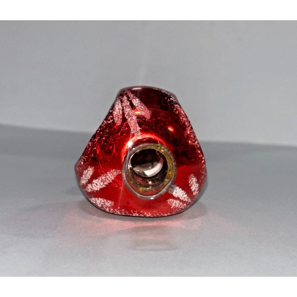HTF! Vtg  Christmas Tree Topper Ornament Red Mercury Glass Finial Reflector 9